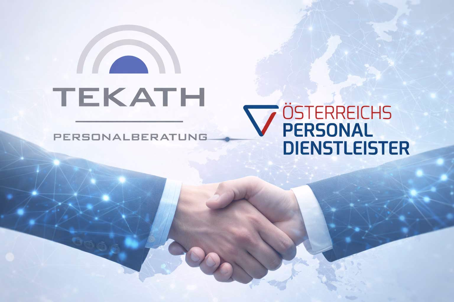 partnerschaft im digitalen netzwerk oesterreich Symbolischer Handschlag für die Partnerschaft im digitalen netzwerk mit dem Verband Österreichs Personaldienstleister